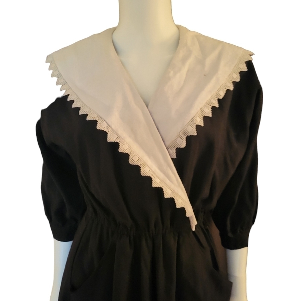 Vintage Joan Sparks for Daniel Barrett Dress Black White 8